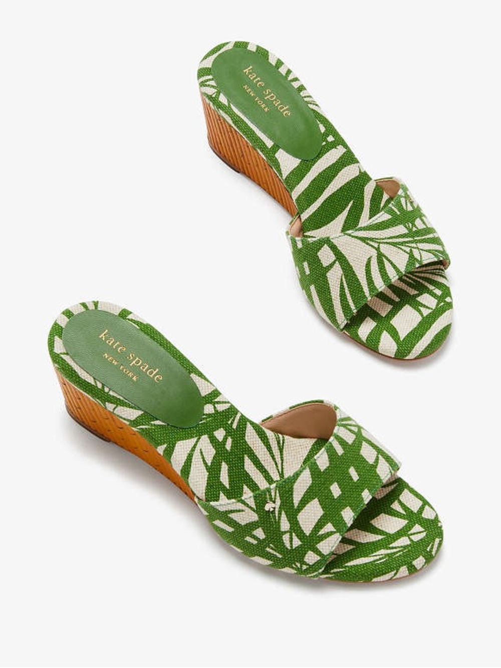 Kate Spade Meena Slide Sandals, Bamboo Palm Tree Wedge Heel Sandals, Summer
